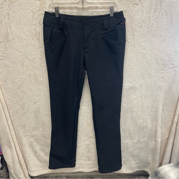 Volcom Battle Stretch Pants Womens Skinny Fit Snow Ski Zip Tech Flare black M - Picture 2 of 11